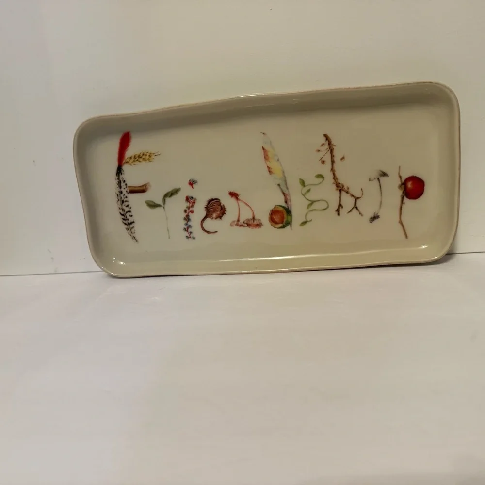 JULISKA FOREST WALK FRIENDSHIP TRAY SERVEWARE PORTUGAL CREAM RECTANGLE 10.5”